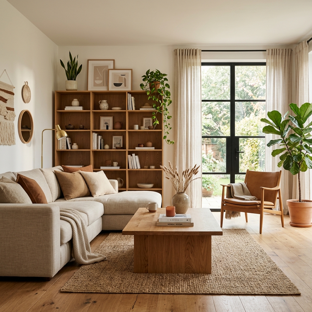 Cozy wooden living room by HomeI