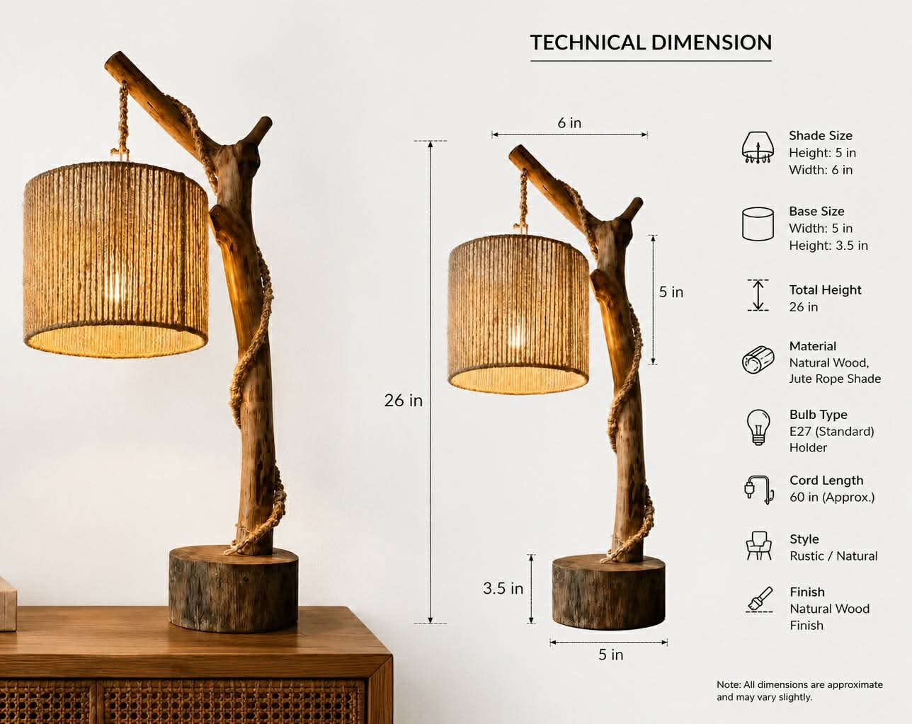 Handmade Table Lamp Made in Bangladesh thumbnail 2