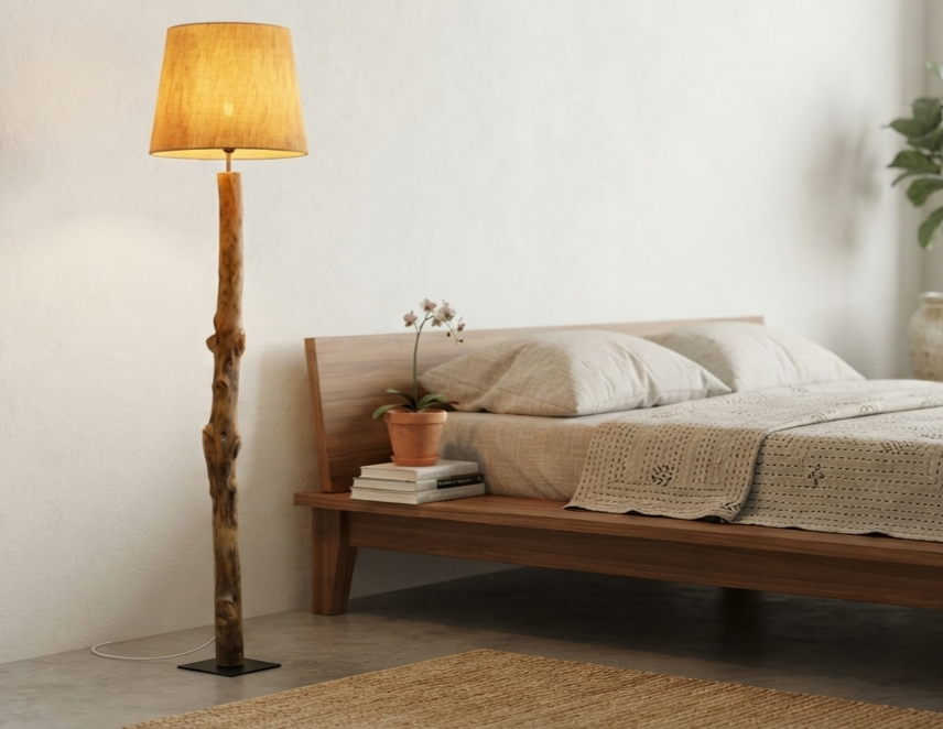 HOMEI Handmade Wooden Floor Lamp