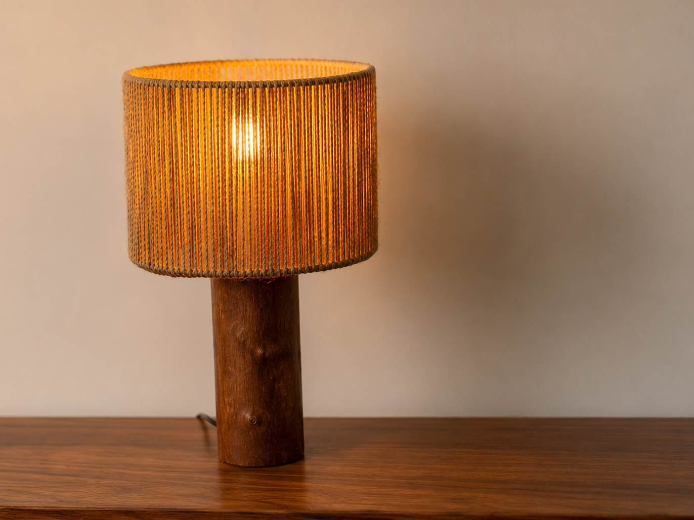 Handmade Jute Rope Shed Table Lamp thumbnail 2